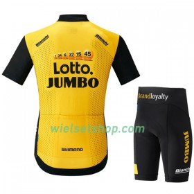 Kind Fietskleding (Fietsshirt + Fietsbroek Kort) 2018 LottoNL-Jumbo N001